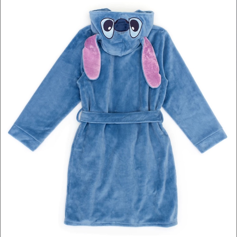 Disney Store Stitch ''Ohana Forever'' Women's Soft Velou Robe Size M 3D Ears - Picture 3 of 4